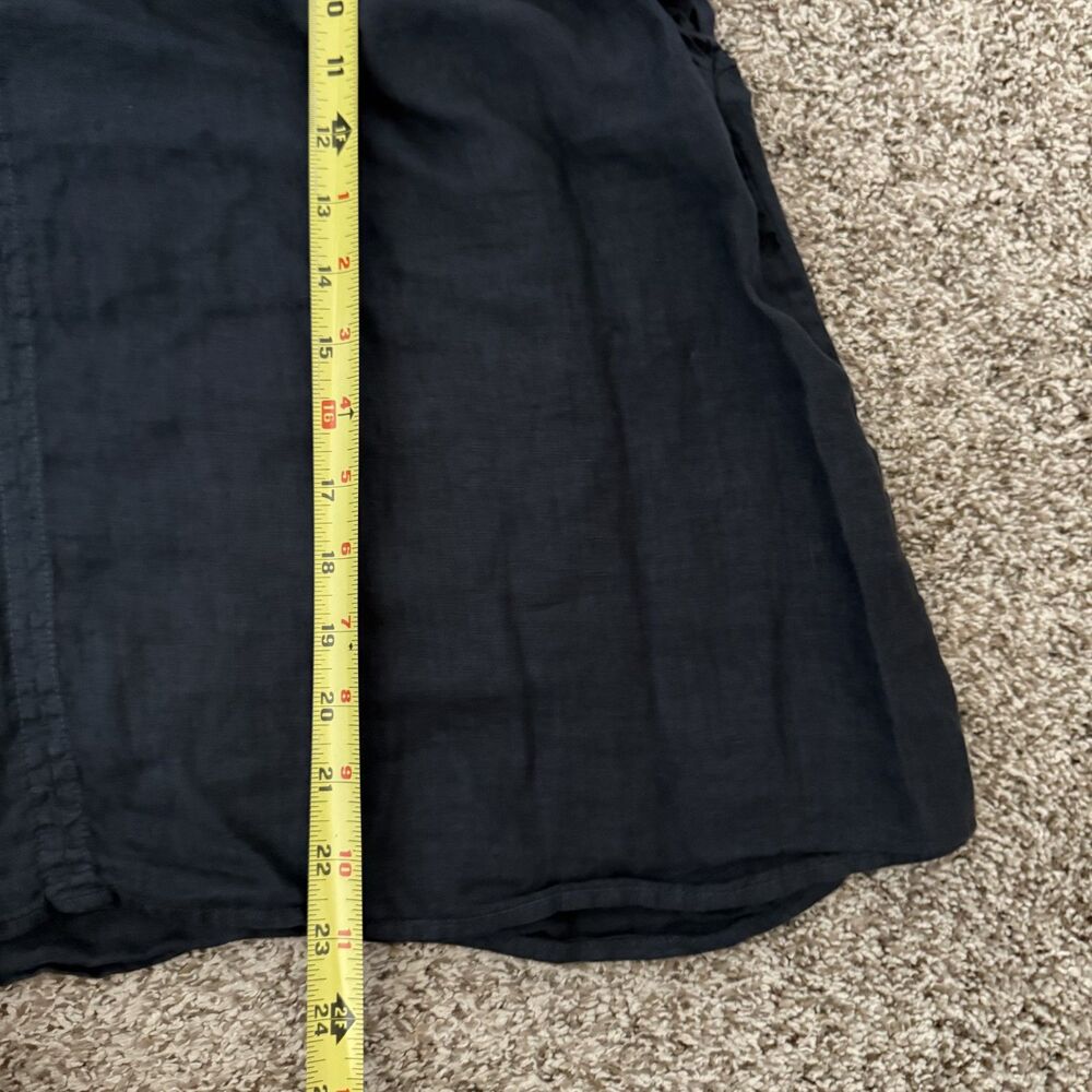 Velvet Graham Spencer 100% linen black fluttler sleeve top classic XL - Picture 10 of 11